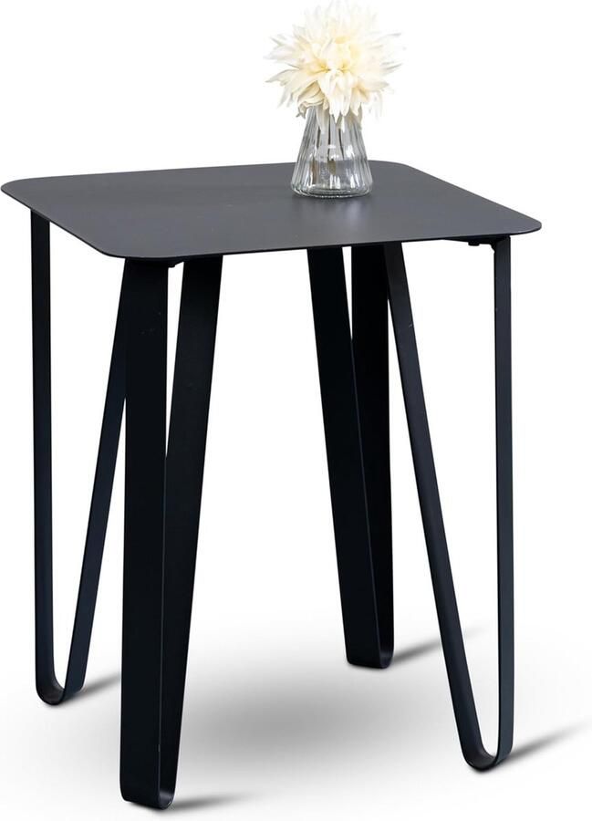 Goodivery Moderne Bijzettafel in Tijdloos Zwart Metaal voor Stijlvolle Interieuraccenten