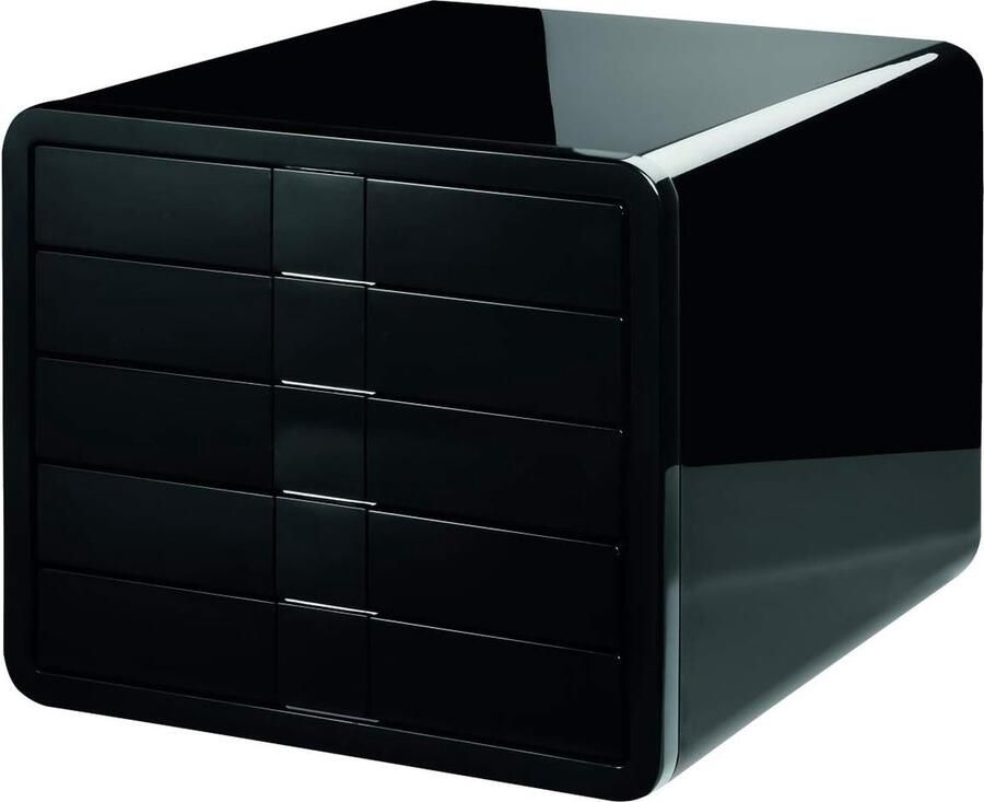 Goodivery Moderne Bureau Organisator met Vijf Lades voor Documenten tot A4 C4 Formaat in Stijlvol Zwart