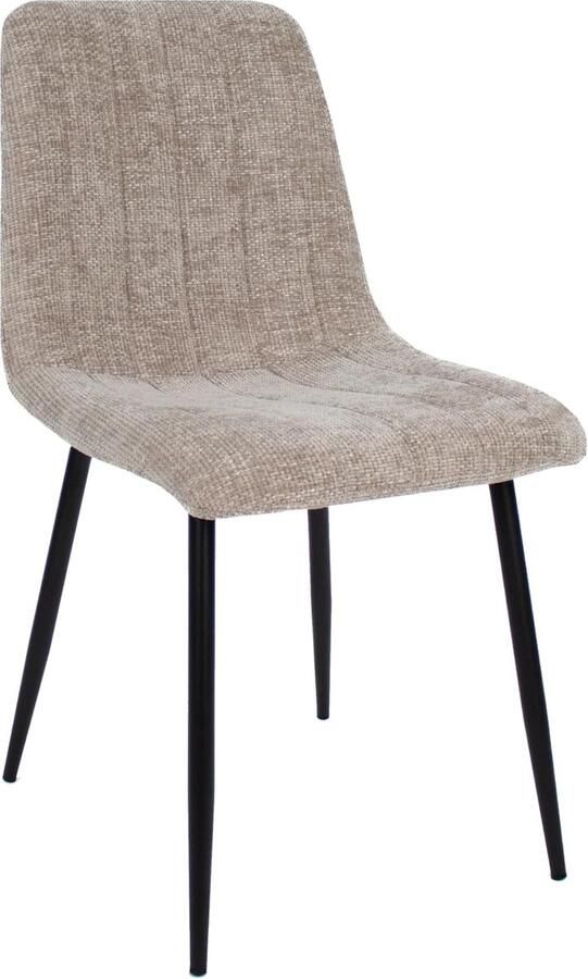 Goodivery Moderne Eetkamerstoel met Luxe Chenille Bekleding en Metalen Frame