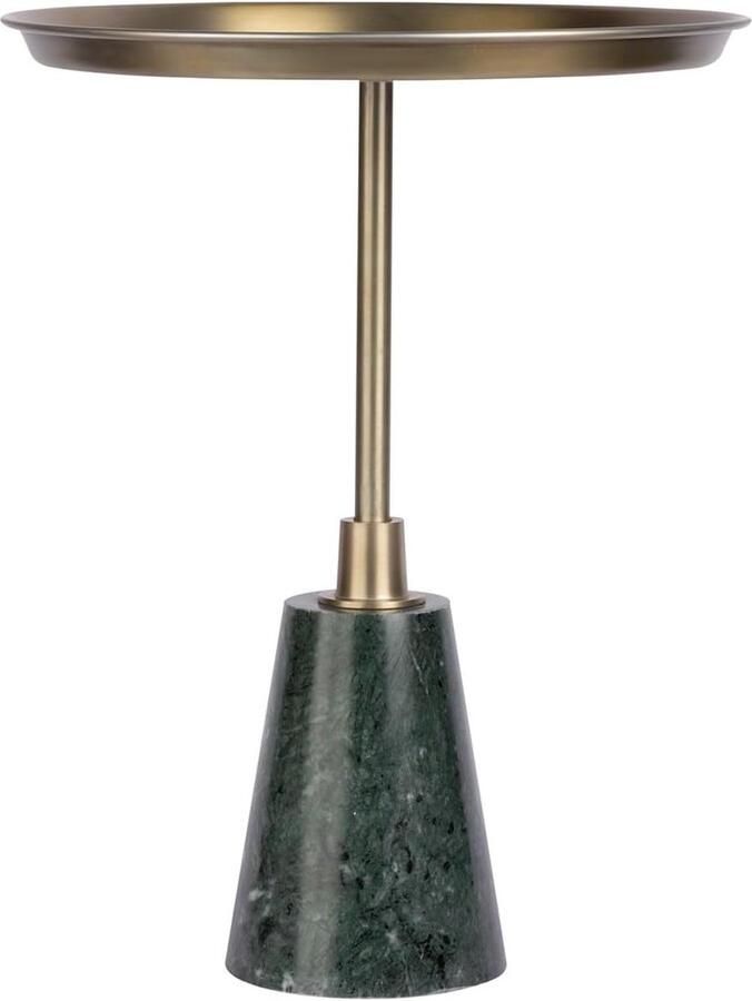 Goodivery Moderne Elegante Ronde Bijzettafel met Marmeren Voet en IJzeren Blad