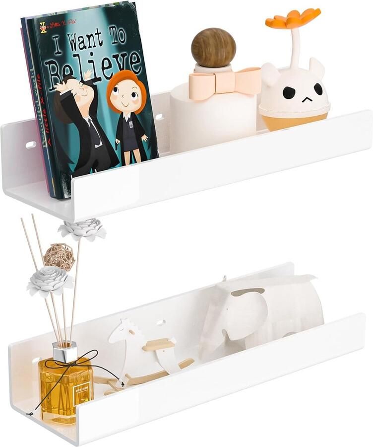 Goodivery Moderne en Functionele Wandschappen Set van 2 in Acryl voor Ruimtes