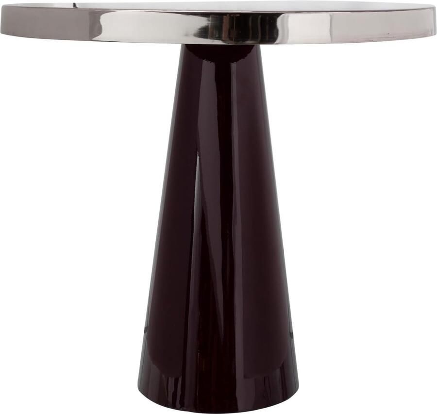 Goodivery Moderne Glanzende Ronde Bijzettafel van IJzer Metaal voor Woonkamer en Hal