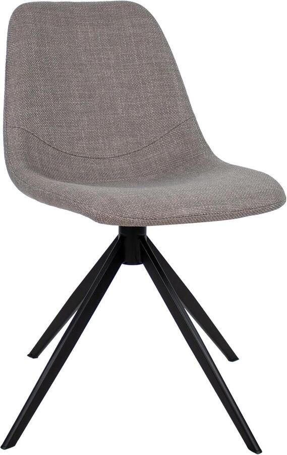 Goodivery Moderne Grijze Eetkamerstoel met Comfortabele Stof en Metalen Basis