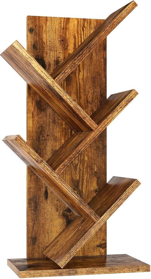 Goodivery Moderne Houten Boomvormige Boekenkast met Vier Niveaus voor Compacte Opbergruimte