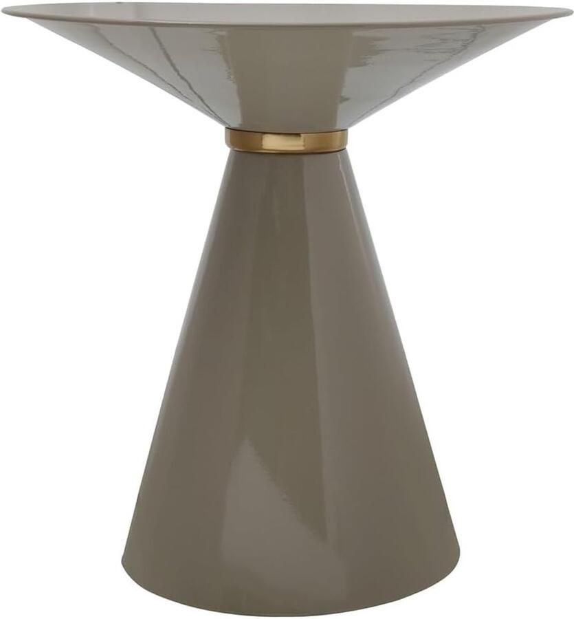 Goodivery Moderne Ronde Bijzettafel Kegelvormig Goudglanzend 100% IJzer Metaal 44 cm Hoog