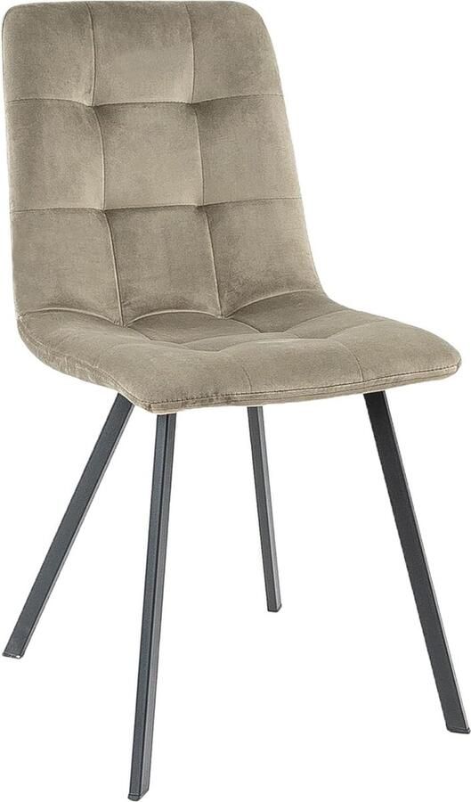 Goodivery Moderne Taupe Eetkamerstoel Met Samt En Metalen Frame Kleuren Beschikbaar