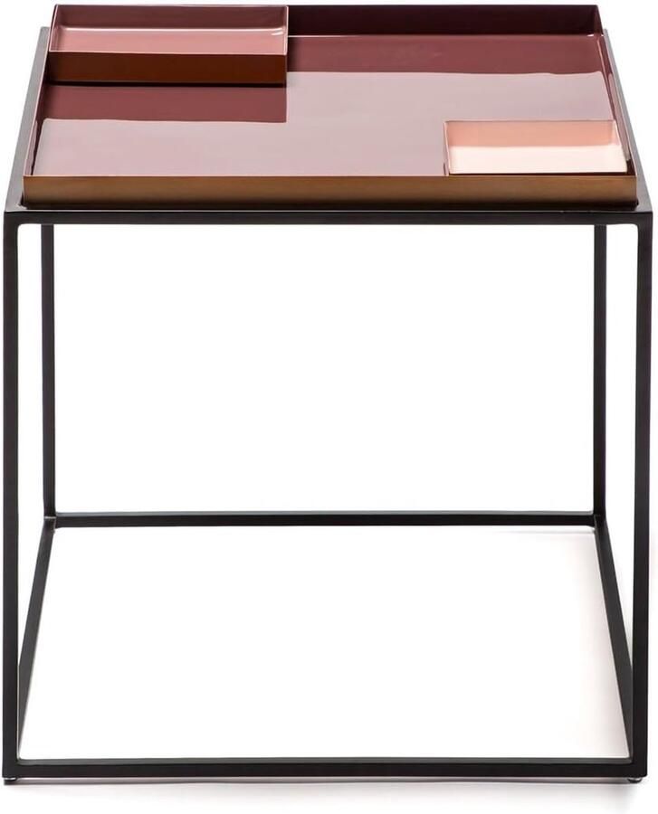 Goodivery Moderne Vierkante Bijzettafel met Opbergruimte in Stijlvolle Kleuren voor Woonkamer en Slaapkamer