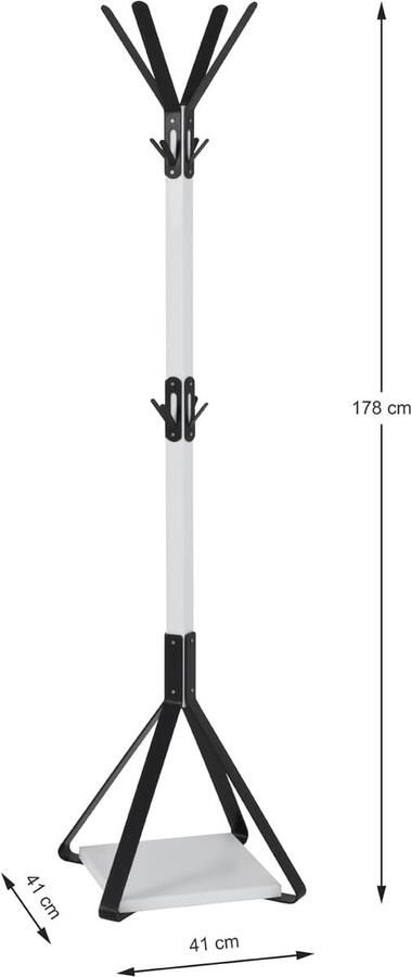 Goodivery Moderne Vrijstaande Kapstok met Metaal en MDF Ontwerp in Zwart en Wit