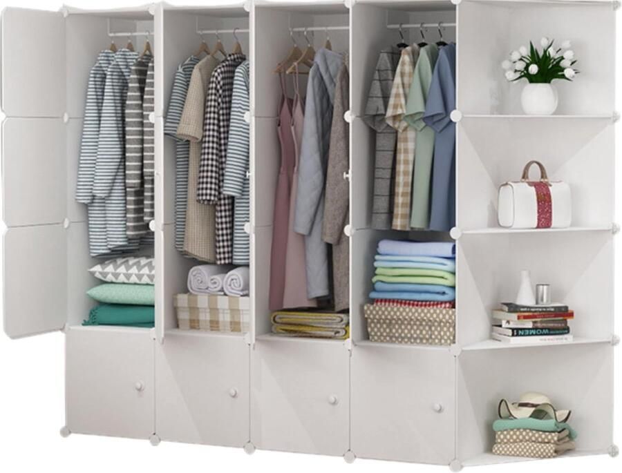 Goodivery Modulair Kledingkast Systeem voor Slapen en Wonen met Veelzijdige Opbergmogelijkheden