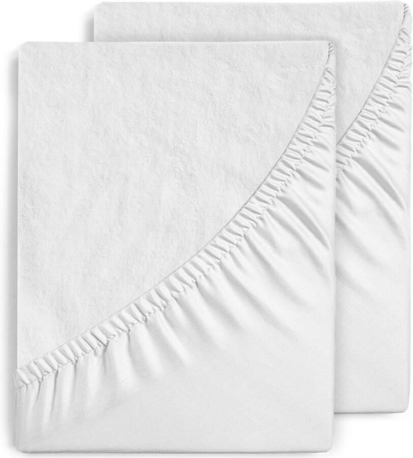 Goodivery Molton 90x200 Matrasbeschermer 90x200cm Waterdicht 2 Stuks Hoeslaken Katoenen Matrashoes Ademend voor Bescherming tegen Bedvocht Anti-Mijt Hypoallergeen Antibacterieel voor Matras Machinewasbaar