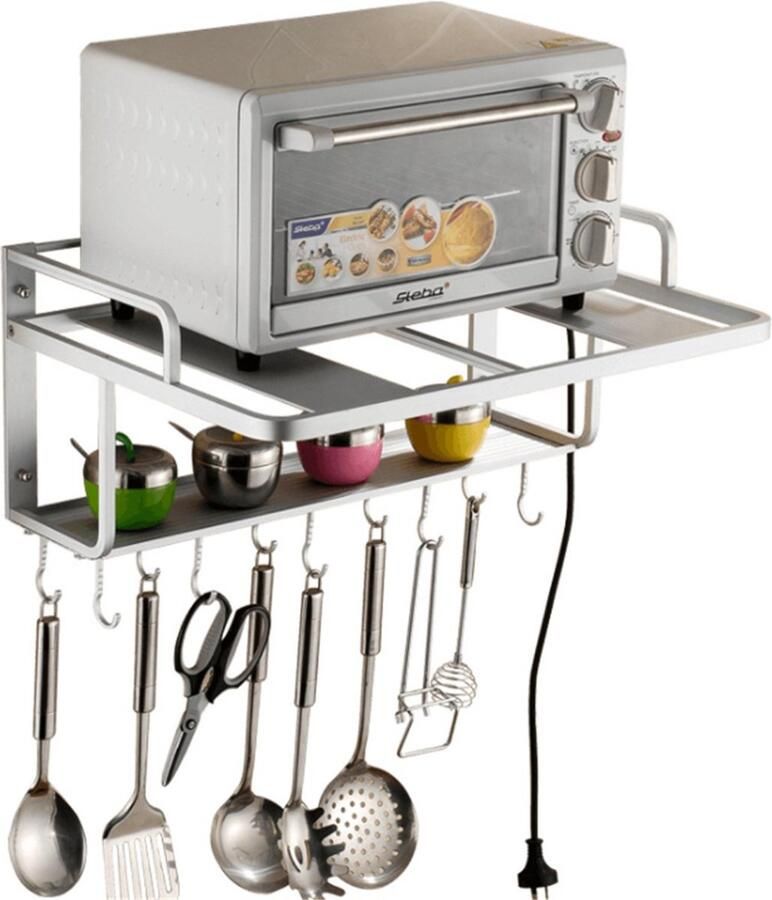 Goodivery Multifunctioneel Keukenrek voor Magnetron en Oven met Wandmontage