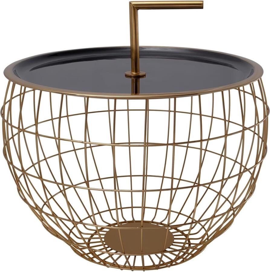 Goodivery Multifunctionele Bijzettafel Zwart Stijlvol Metaalontwerp Woonkamer Slaapkamer Opslagruimte Gemakkelijk Onderhoud Robuust Modern