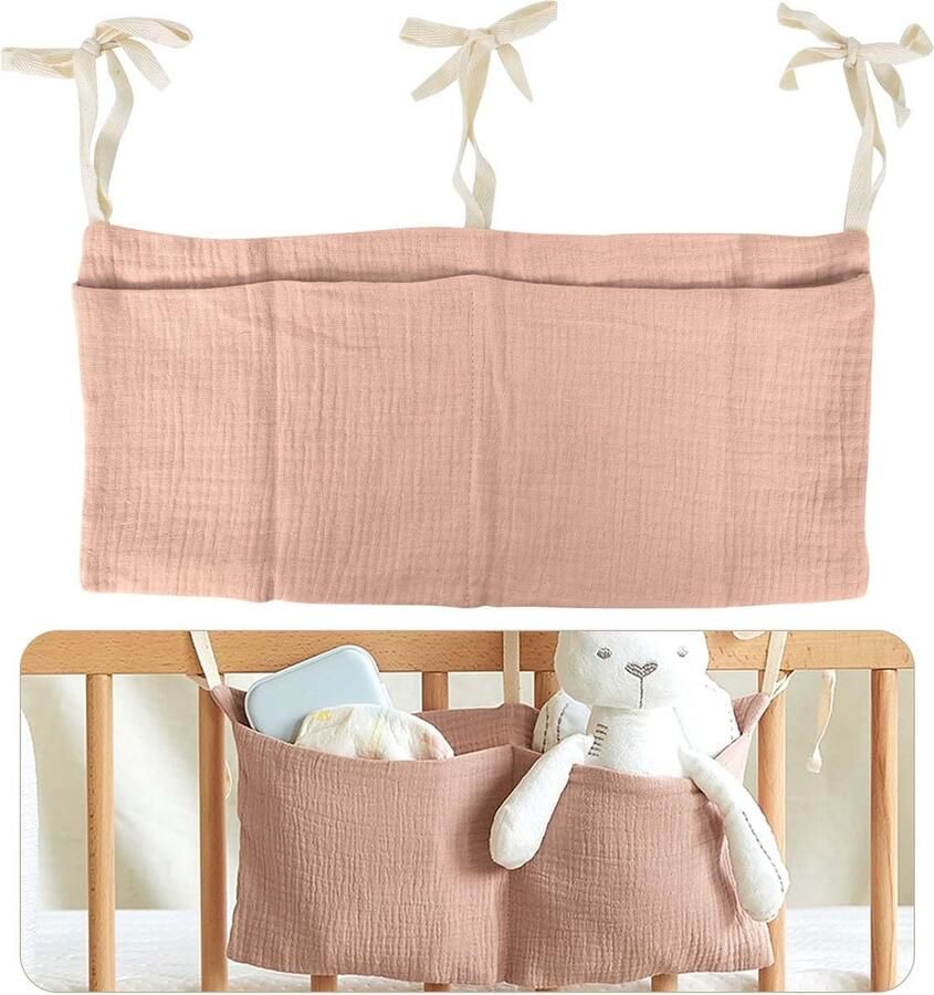 Goodivery Multifunctionele Opbergorganizer voor Babybed met Dubbele Opbergvakken