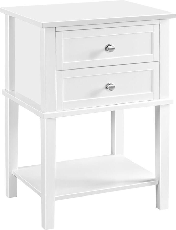 Goodivery Nachtkastje Bijzettafel met lades Plank Scandinavisch ontwerp Zwart 35D x 45W x 61H