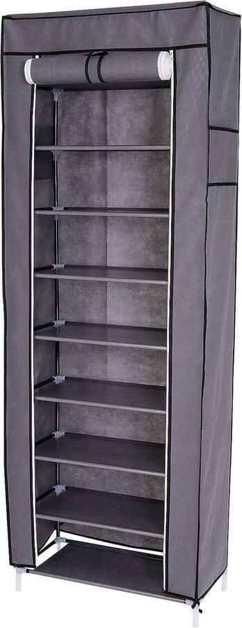Goodivery Nauwe Opvouwbare Kast met Ademende Bekleding en Stevige Stalen Constructie 60 x 160 x 30 cm Grijs
