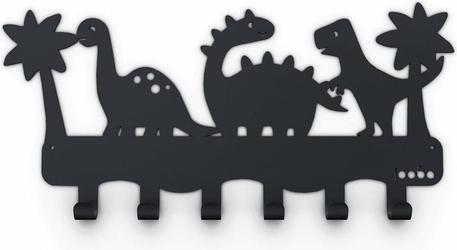 Goodivery Opvallende Kinderkapstok met Dinosaurussen en Zes Handige Haken voor Kinderkamer