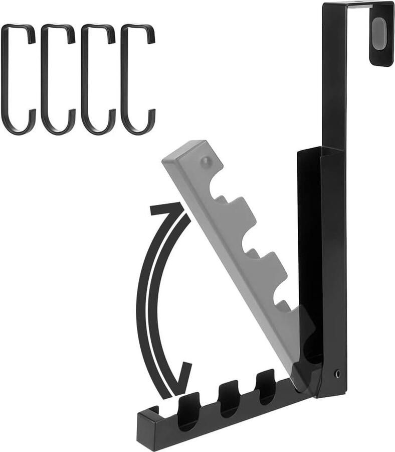 Goodivery Opvouwbare Metalen Kapstokhaak voor Deur en Meer Ruimtebesparend zonder Boren Geschikt voor Kleding en Accessoires