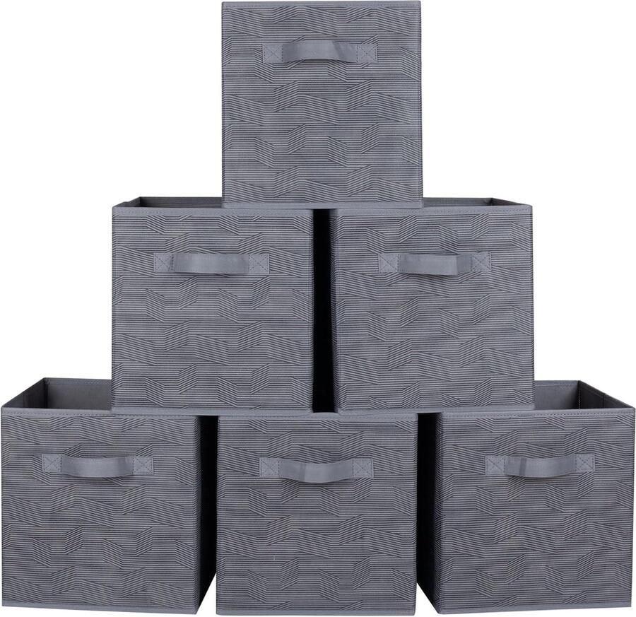 Goodivery Opvouwbare Opslagdozen Set van 6 met Stijlvolle Zwart-Witte Strepen voor Thuis en Kantoor