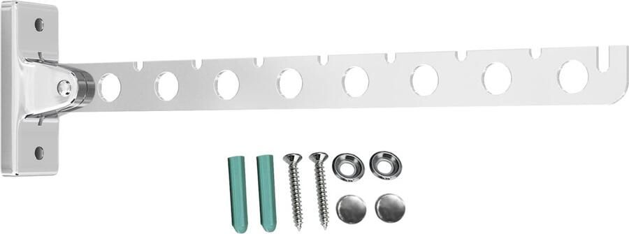 Goodivery Opvouwbare RVS Kledingstang met Zwenkarm en 8 Haken Set van 2 Stuks