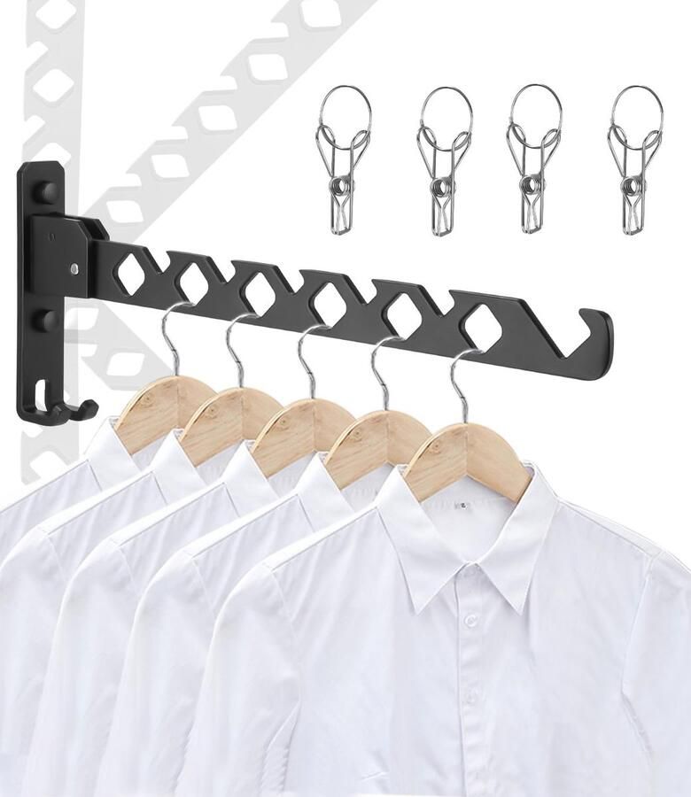 Goodivery Opvouwbare Wandkleding Haak met 180° Rotatie voor Balkon en Badkamer