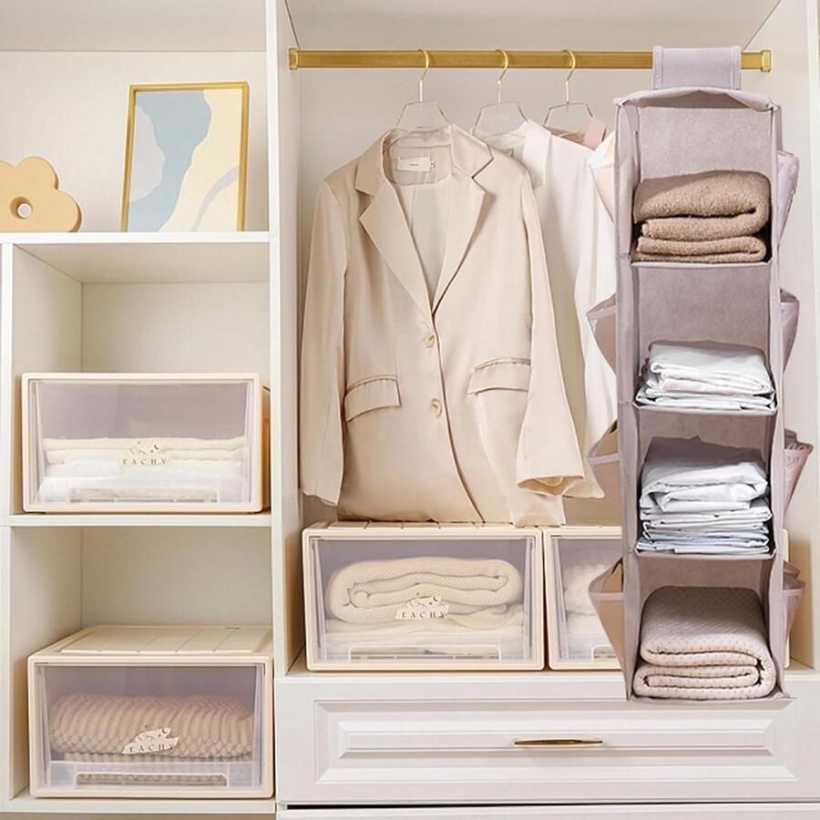 Goodivery Praktische Hangende Organisator voor Kasten met 4 Compartimenten en 12 Zijvakken