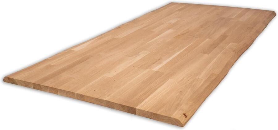 Goodivery Robuuste Tafeltop van Massief Eikenhout met Natuurlijke Boomrand 80 x 100 cm