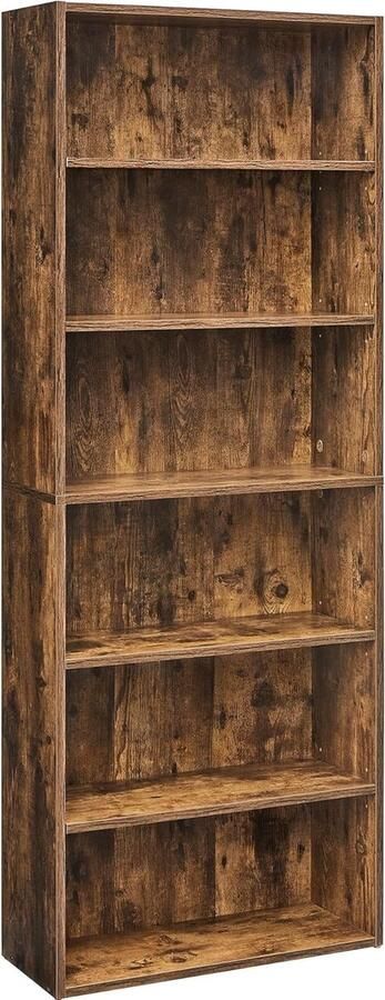 Goodivery Ruime en Aanpasbare Boekenkast met 6 Niveaus voor Woonkamer Kantoor of Slaapkamer