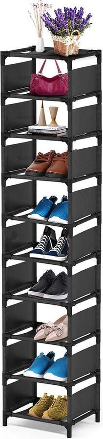 Goodivery Ruimtebesparend Schoenenrek voor Hal Woonkamer en Garderobe met 10 Niveaus