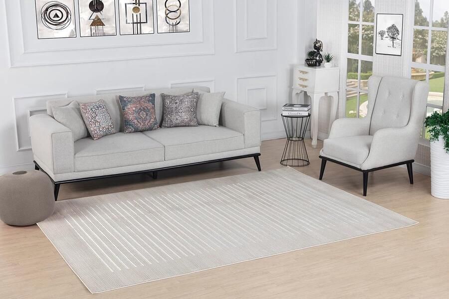 Goodivery Scandinavisch Vloerkleed met Geometrisch Boho Ontwerp voor Woonkamer en Slaapkamer in Beige en Grijs