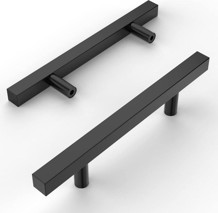 Goodivery Set van 10 Moderne Meubelgrepen van Roestvrij Staal in Zwart voor Keukenkasten en Kasten