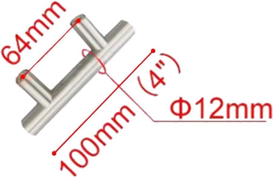 Goodivery Set van 10 Roestvrijstalen Handgrepen voor Kasten en Meubels Inclusief Bevestigingsmateriaal