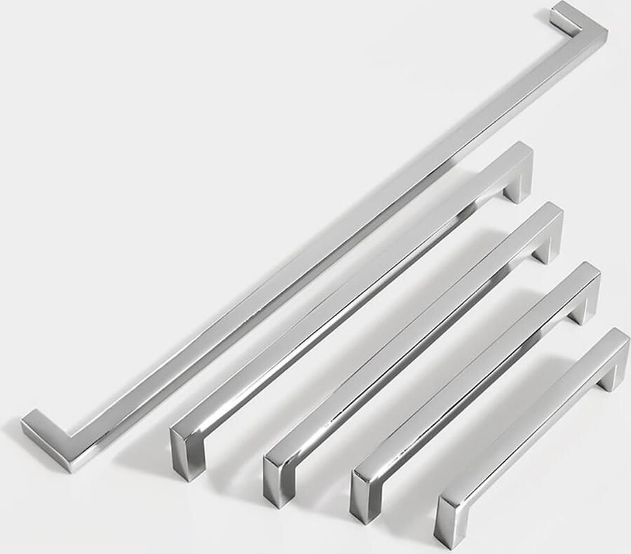 Goodivery Set van 10 Stuks Luxe Vierkante Zilveren Handgrepen voor Meubels en Keukenkasten