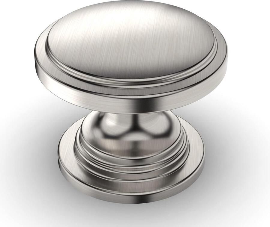 Goodivery Set van 12 Luxe Meubelknoppen voor Kast Deur en Lade in Geborsteld Nikkel