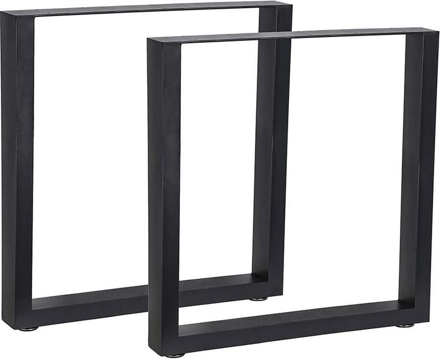 Goodivery Set van 2 Industriële Stalen Tafelpoten met Vloerbeschermers 70 x 72 cm