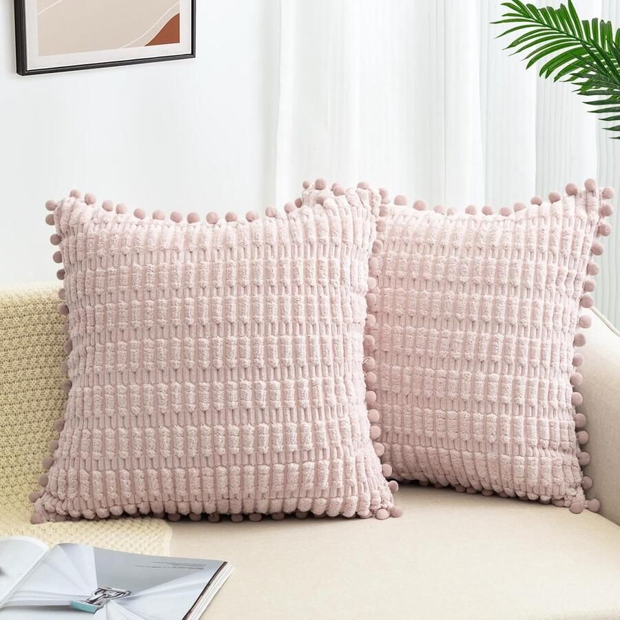 Goodivery Set van 2 kussenslopen 40 x 40 cm corduroy fluweel sofakussen zachte kussenhoezen boho-kussenslopen sierkussen moderne kussens decoratie voor bank slaapkamer thuis auto