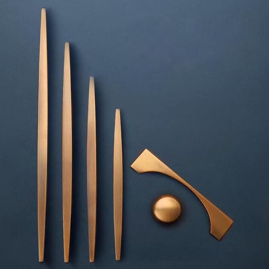 Goodivery Set van 2 Moderne Bruin Messing Ladegrepen voor Keuken en Badkamer