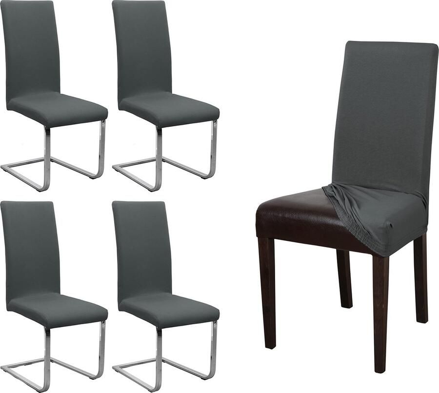 Goodivery Set van 4 Stretchbare Stoelhoezen voor Optimaal Zitcomfort en Bescherming