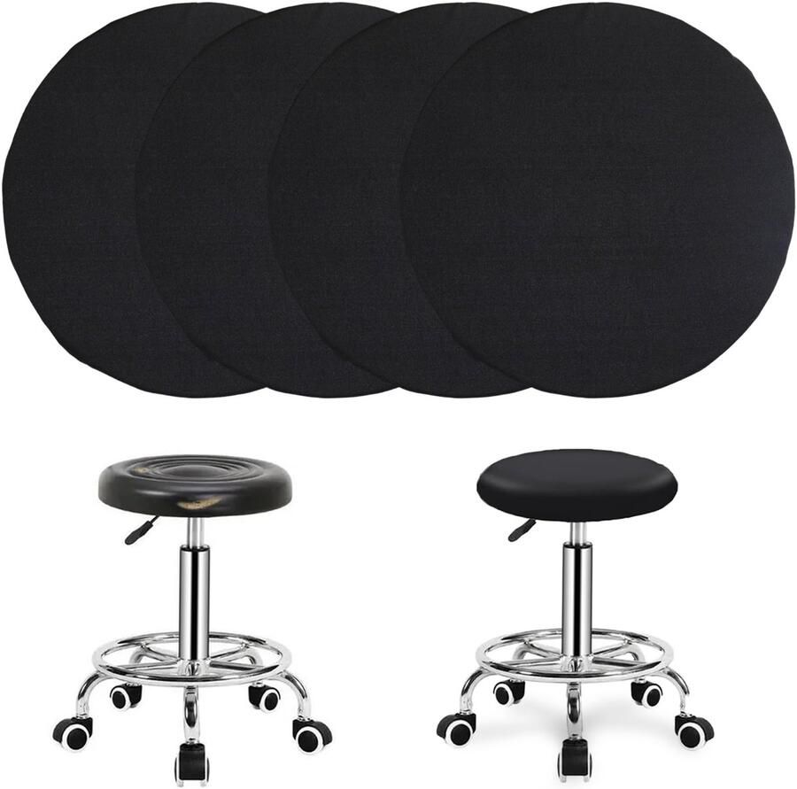 Goodivery Set van 4 wasbare en elastische krukhoezen voor stoelen