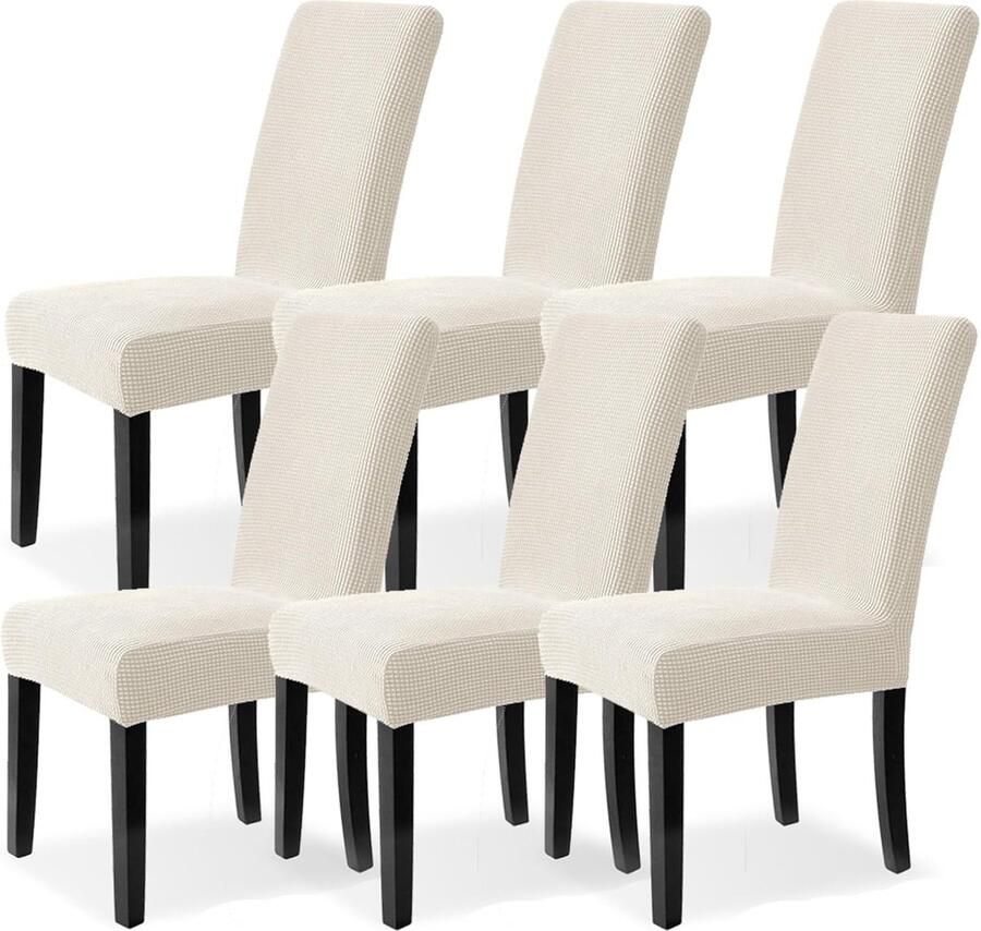 Goodivery Set van 6 Elastische Stoelhoezen voor Gelegenheden Beschermende en Moderne Stoelbescherming