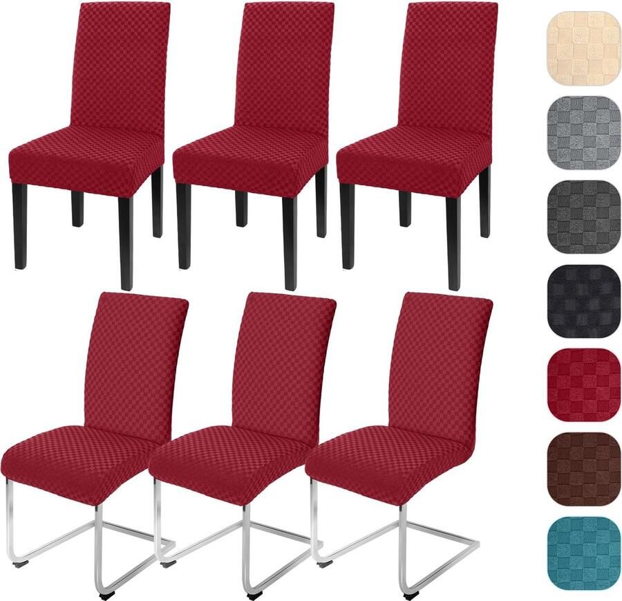 Goodivery Set van 6 Luxe Elastische Stoelhoezen voor Interieurs