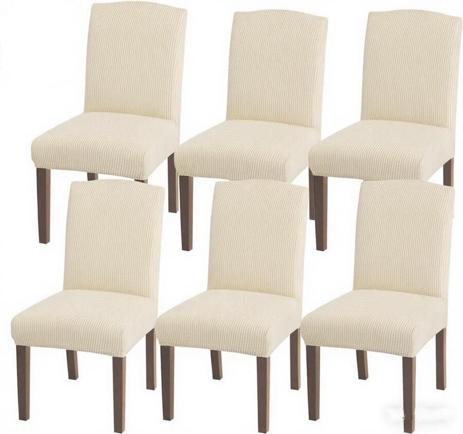 Goodivery Set van 6 stijlvolle en elastische stoelhoezen voor eetkamer en meer