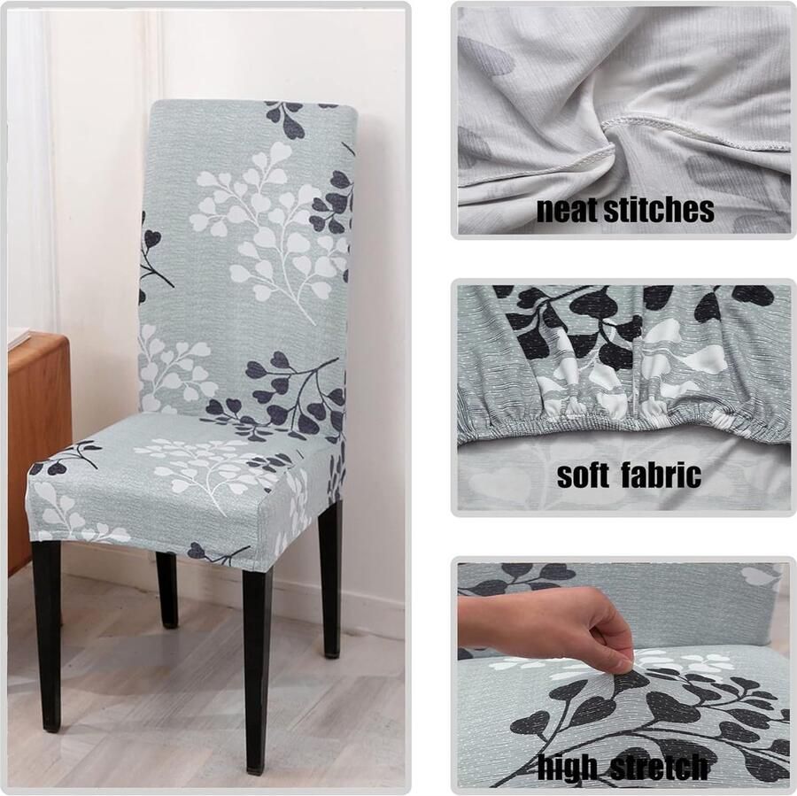 Goodivery Set van 6 Stijlvolle en Rekbare Stoelhoezen voor Feestelijke Gelegenheden en Interieurdecoratie