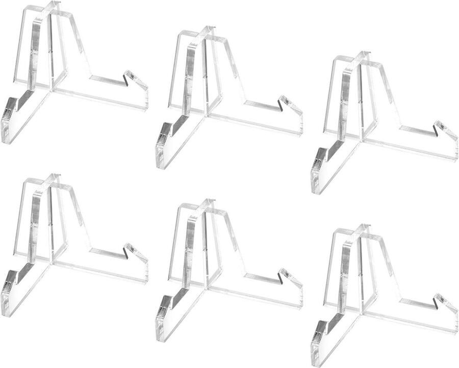 Goodivery Set van 6 Transparante Standaarden voor Presentaties op Tafel of Bureau