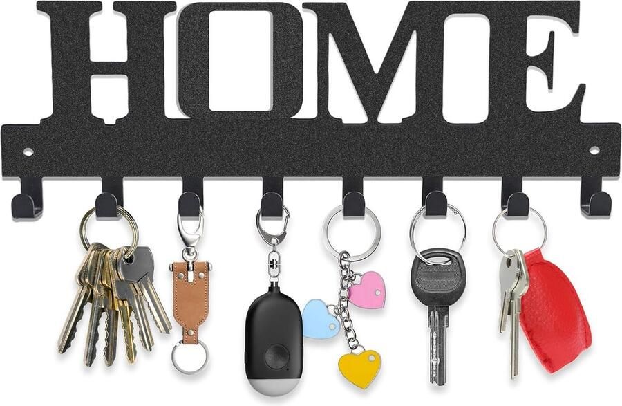 Goodivery Sleutelhouder met 8 Haken voor Muurmontage in Slaapkamer Entree Woonkamer Keuken en Garderobe