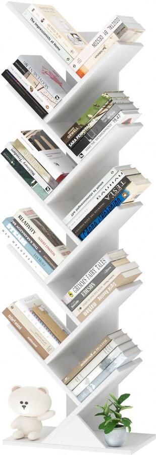 Goodivery Staande boekenkast in boomvorm met tien niveaus voor ruimtes