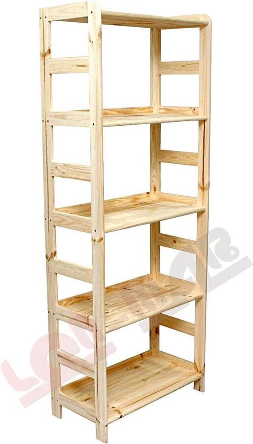 Goodivery Stevige Houten Boekenkast met Vijf Verstelbare Planken voor Kantoor en Woonkamer