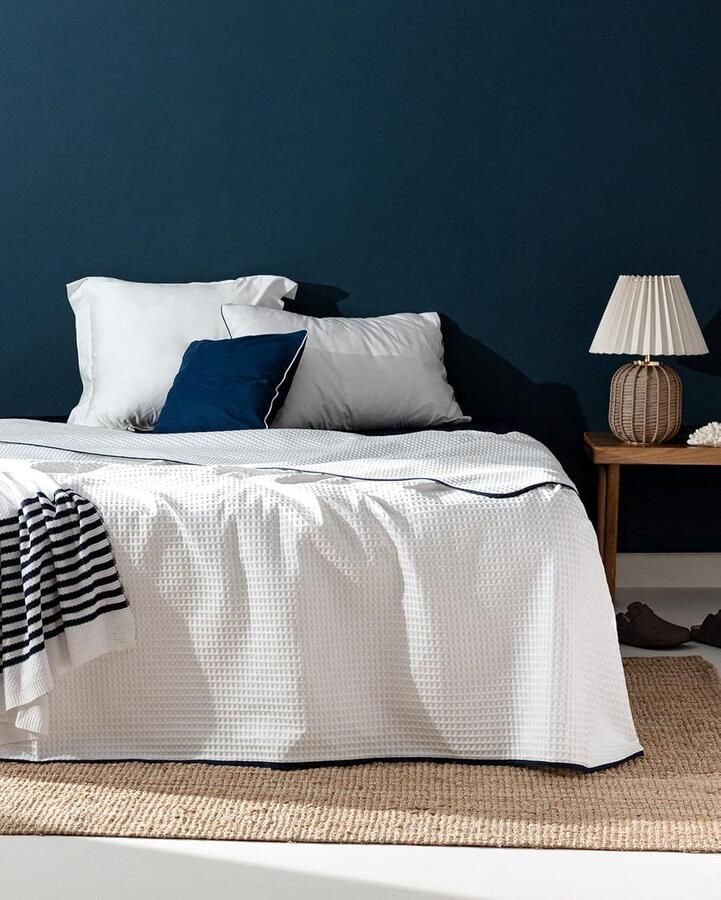 Goodivery Stijlvolle Bedsprei van 100% Katoen 240 x 220 cm Groot Formaat voor Bed en Bank