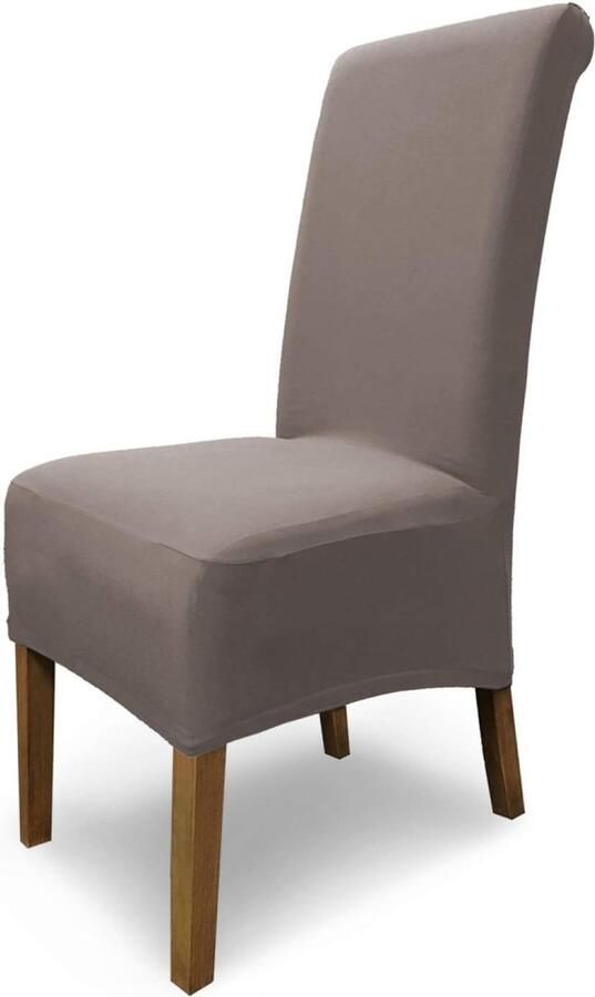 Goodivery Stijlvolle Elastische Stoelhoezen Set van 4 Taupe Kleur