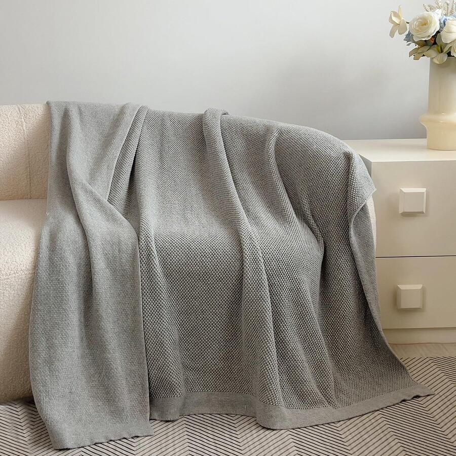 Goodivery Stijlvolle en Comfortabele Gebreide Deken van Hoogwaardige Katoen voor Bank en Slaapkamer