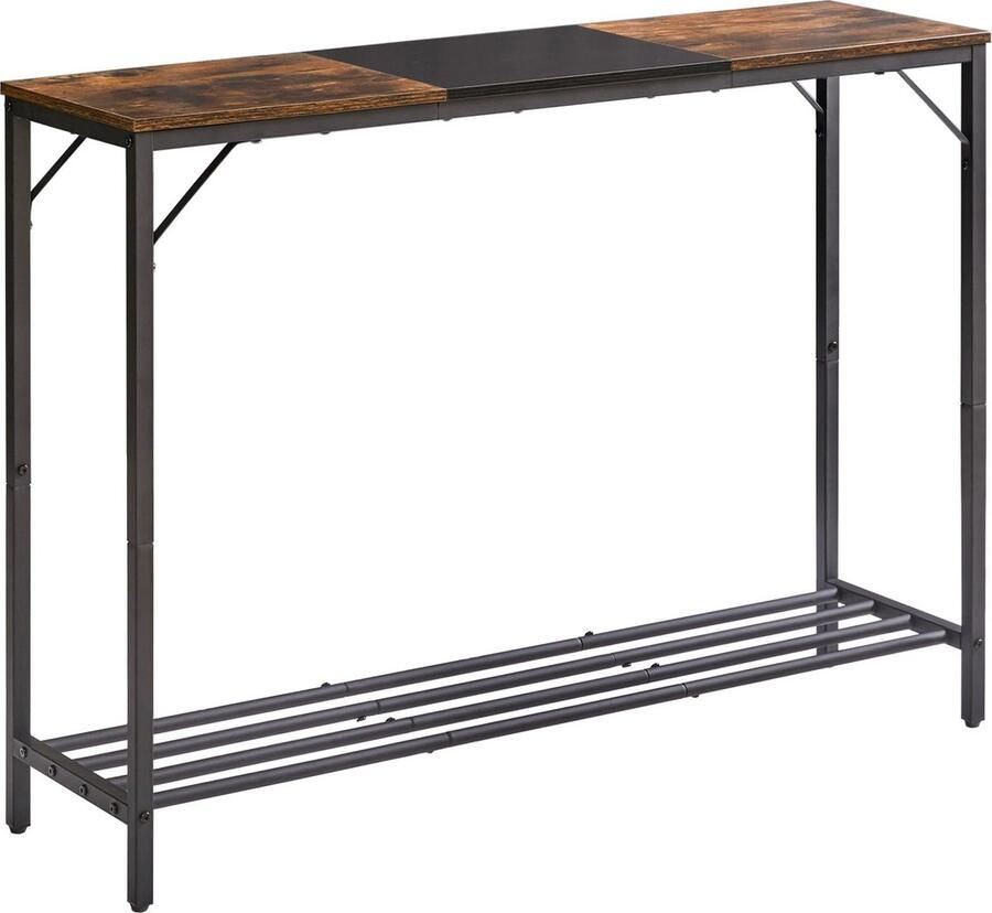 Goodivery Stijlvolle en Functionele Smalle Tafel met Open Planken voor Ruimtes in Huis 107×30×78CM